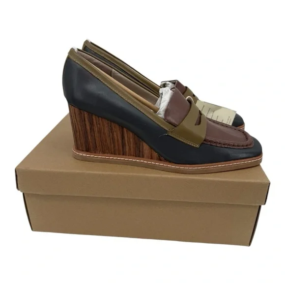 Sanctuary Cadence Leather Penny Loafer Wedge NIB Eco Chic Style 523258 - Picture 4 of 16